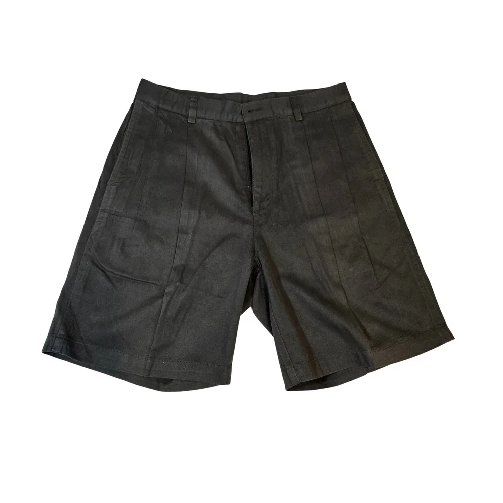 Nautica Mens Pleated Chino Shorts Cotton Black Casual Preppy 34